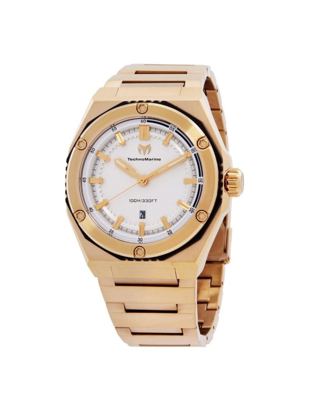 NWT Technomarine Coral Quartz Silver Dial Men's Watch
